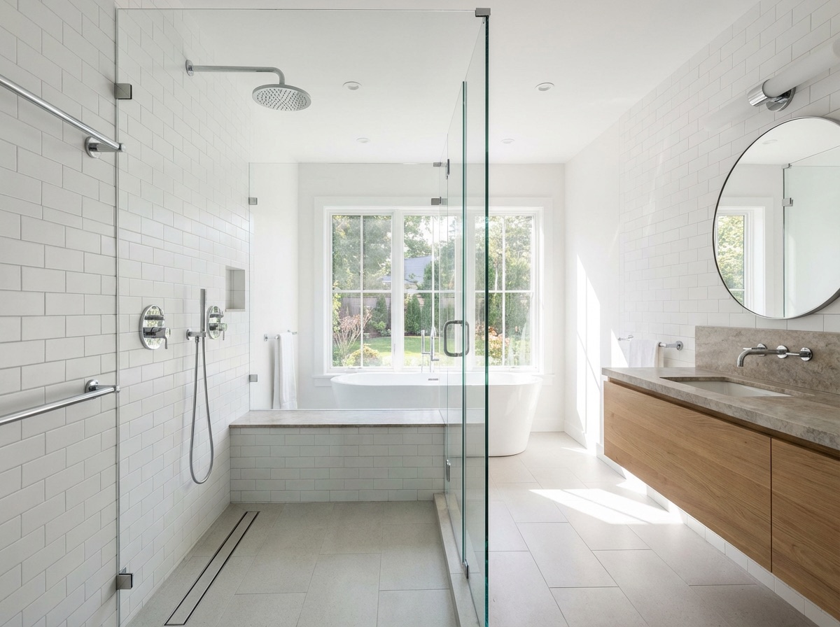 Modern bathroom after renovation